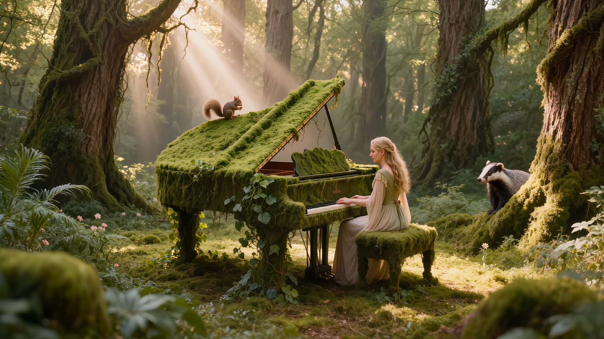 Fee am Piano im Fantasiewald